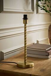 ValueLights Maura Twisted Metal Table Lamp Base in Gold - thumbnail 1
