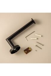 Cosmic Right Toilet Roll Holder, Matt Black, Hidden Fixings, Start Collection in Black - thumbnail 4