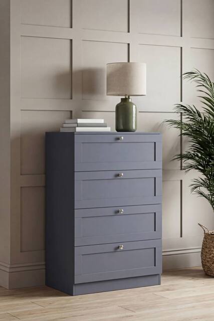 Home Discount Vida Designs Altino 4 Drawer Chest of Drawers Bedroom Furniture in Grey - image 1