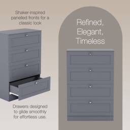 Home Discount Vida Designs Altino 4 Drawer Chest of Drawers Bedroom Furniture in Grey - thumbnail 5