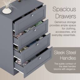 Home Discount Vida Designs Altino 4 Drawer Chest of Drawers Bedroom Furniture in Grey - thumbnail 3