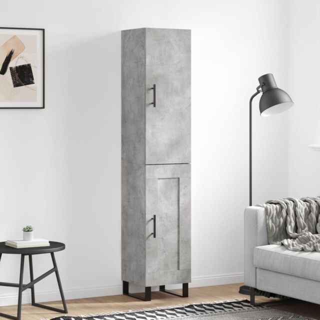 Berkfield Home Highboard Concrete Grey 34.5x34x180 cm Engineered Wood - image 1
