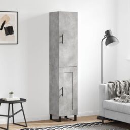 Berkfield Home Highboard Concrete Grey 34.5x34x180 cm Engineered Wood - thumbnail 1