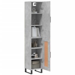 Berkfield Home Highboard Concrete Grey 34.5x34x180 cm Engineered Wood - thumbnail 3