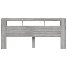 Berkfield Home LED Headboard Grey Sonoma 220x18.5x103.5 cm Engineered Wood - thumbnail 6