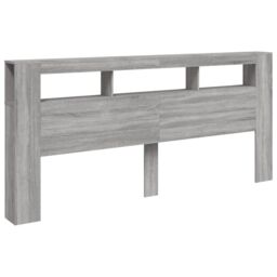 Berkfield Home LED Headboard Grey Sonoma 220x18.5x103.5 cm Engineered Wood - thumbnail 3