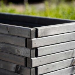Primrose Rectangle Pine Wood Raised Trough Outdoor Patio Planter in Grey 180cm - thumbnail 2