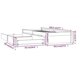 Berkfield Home Bed Frame with Drawers White 90x190 cm Single - thumbnail 9