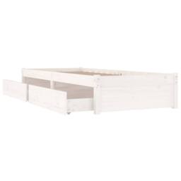 Berkfield Home Bed Frame with Drawers White 90x190 cm Single - thumbnail 6
