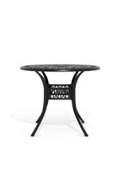 Living and Home Round Cast Aluminum Garden Bistro Dining Table in Black - thumbnail 4