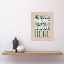 "Artery8 We Could Hang Something Cool Here Beige Funny Wall Art Print - Size: W12"" x H16""" - thumbnail 4