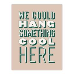 "Artery8 We Could Hang Something Cool Here Beige Funny Wall Art Print - Size: W12"" x H16""" - thumbnail 1