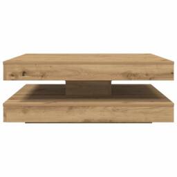 Berkfield Home Coffee Table 360-Degree Rotatable Artisan Oak 90x90x34.5 cm in Brown - thumbnail 5