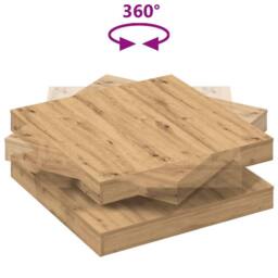 Berkfield Home Coffee Table 360-Degree Rotatable Artisan Oak 90x90x34.5 cm in Brown - thumbnail 7