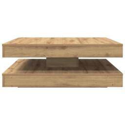 Berkfield Home Coffee Table 360-Degree Rotatable Artisan Oak 90x90x34.5 cm in Brown - thumbnail 4