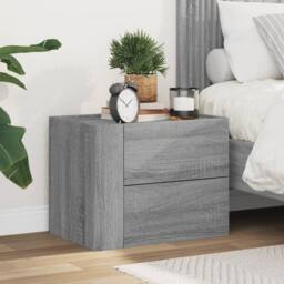 Berkfield Home Wall-mounted Bedside Cabinet Grey Sonoma 45x30x35 cm - Size: 45 x 30 x 35 cm - thumbnail 2