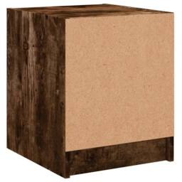 Berkfield Home Elegant Bedside Cabinets with Glass Doors 2 pcs Smoked Oak 35x37x42 cm in Brown - Size: 35 x 37 x 42 cm - thumbnail 9