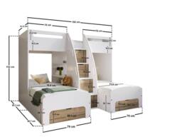 Flair Eddie Staircase Triple Bunk Bed with Storage in Brown - Size: Single - thumbnail 6