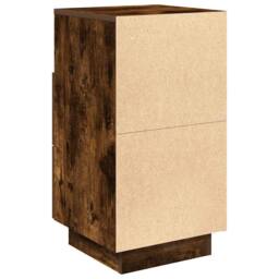 Berkfield Home Durable Bedside Cabinets 2 pcs with 2 Drawers Smoked Oak 36x36x68 cm in Brown - Size: 36 x 36 x 68 cm - thumbnail 8