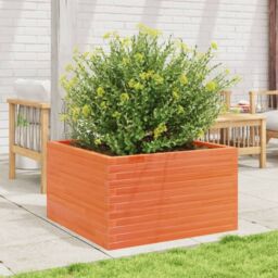 Berkfield Home Garden Planter Wax Brown 80x80x45.5 cm Solid Wood Pine - thumbnail 3