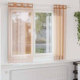 Berkfield Home Voile Curtains with Grommets 2 pcs Terracotta - thumbnail 2