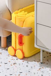 Living and Home Stackable Storage Bins Plastic Storage Containers with Wheels Collapsible Storage Bins Closet Organizers in Yellow - thumbnail 6