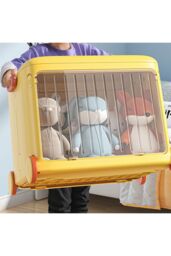Living and Home Stackable Storage Bins Plastic Storage Containers with Wheels Collapsible Storage Bins Closet Organizers in Yellow