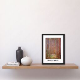 Artery8 Gustav Klimt Tannenwald I Fir Forest Painting Artwork Framed Wall Art Print A4 in Black - thumbnail 2
