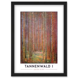 Artery8 Gustav Klimt Tannenwald I Fir Forest Painting Artwork Framed Wall Art Print A4 in Black - thumbnail 1