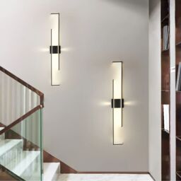 Garwarm Aluminum LED Flush Mounted Sconce Wall Lights, 140cm, 3000K-6500K in Black - thumbnail 6