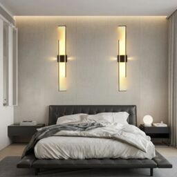 Garwarm Aluminum LED Flush Mounted Sconce Wall Lights, 140cm, 3000K-6500K in Black - thumbnail 2