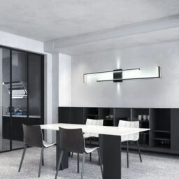 Garwarm Aluminum LED Flush Mounted Sconce Wall Lights, 140cm, 3000K-6500K in Black - thumbnail 4