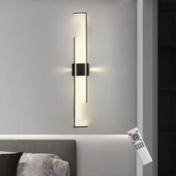 Garwarm Aluminum LED Flush Mounted Sconce Wall Lights, 140cm, 3000K-6500K in Black - thumbnail 5