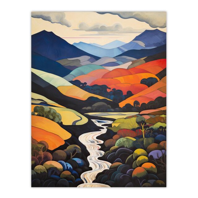 "Wee Blue Coo Wall Art Print Brecon Beacons Beauty Wales Autumnal Living Room - Size: W24"" x H32""" - image 1
