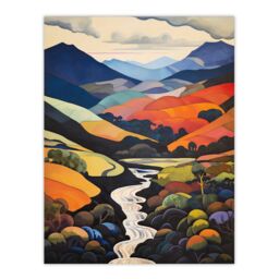 "Wee Blue Coo Wall Art Print Brecon Beacons Beauty Wales Autumnal Living Room - Size: W24"" x H32""" - thumbnail 1