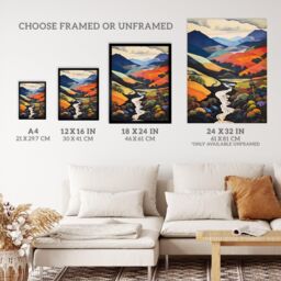 "Wee Blue Coo Wall Art Print Brecon Beacons Beauty Wales Autumnal Living Room - Size: W24"" x H32""" - thumbnail 3