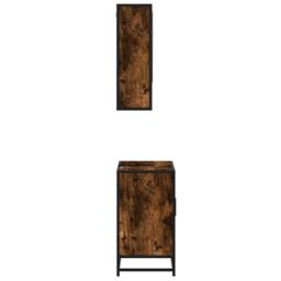 Berkfield Home 2 Piece Bathroom Furniture Set Smoked Oak Engineered Wood in Brown - thumbnail 6