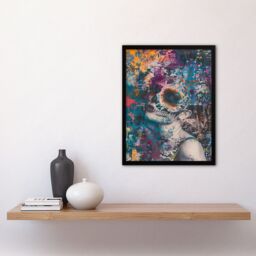 Artery8 Day of the Dead Woman Portrait Beauty Skull Framed Art Print - Size: A4 - thumbnail 4