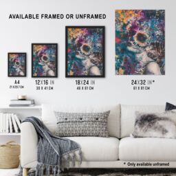 Artery8 Day of the Dead Woman Portrait Beauty Skull Framed Art Print - Size: A4 - thumbnail 3