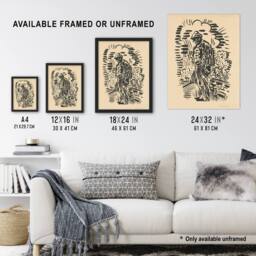 "Artery8 Guilt Ink Drawing Arnold Weisz Kubincan Wall Art Poster Print in Beige - Size: W18"" x H24""" - thumbnail 3
