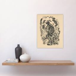 "Artery8 Guilt Ink Drawing Arnold Weisz Kubincan Wall Art Poster Print in Beige - Size: W18"" x H24""" - thumbnail 4