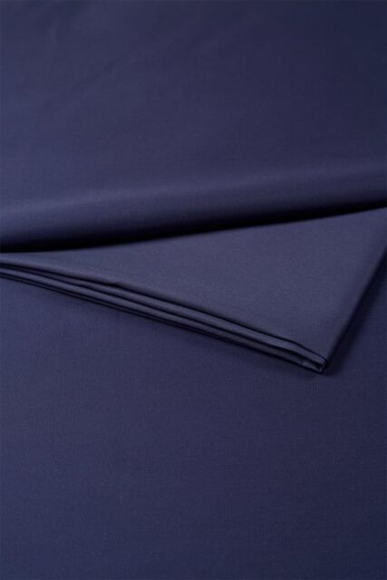 CHRISTY 400TC Luxury Cotton Sateen Plain Dye Bedding Flat Sheets in Navy - Size: Single Flat - image 1