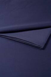 CHRISTY 400TC Luxury Cotton Sateen Plain Dye Bedding Flat Sheets in Navy - Size: Single Flat - thumbnail 1