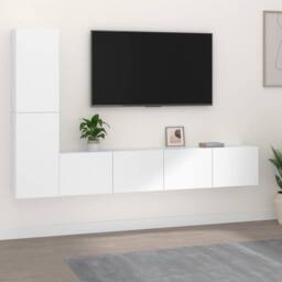 Berkfield Home Classic 4 Piece TV Cabinet Set White Engineered Wood - thumbnail 2