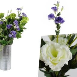 Pegdev Pack of 6 80cm Artificial White Wild Rose Stems with Silk Flowers - thumbnail 4