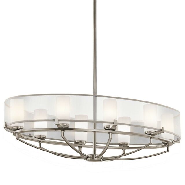Loops 8 Bulb Chandelier Hanging Pendant LIght Classic Pewter LED G9 3.5W Bulb