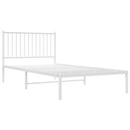 Berkfield Home Metal Bed Frame with Headboard White 100x200 cm - thumbnail 4