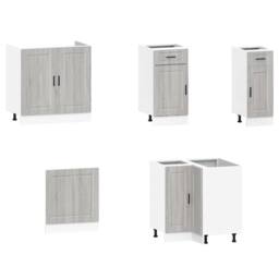 Berkfield Home Elegant 11 Piece Kitchen Cabinet Set Porto Grey Sonoma Engineered Wood - thumbnail 4