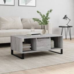 Berkfield Home Coffee Table Grey Sonoma 90x50x36.5 cm Engineered Wood - thumbnail 2