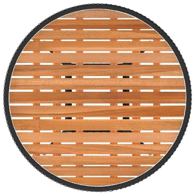 Berkfield Home Wonderful Garden Dining Table Black Ã˜ 70 cm Poly Rattan & Soli - image 1